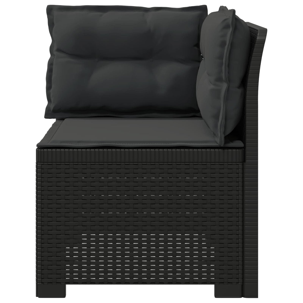 1-Sitzer Garten-Sofa mit Kissen Rattan-Look PP Anthrazit