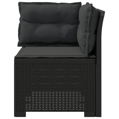 1-Sitzer Garten-Sofa mit Kissen Rattan-Look PP Anthrazit