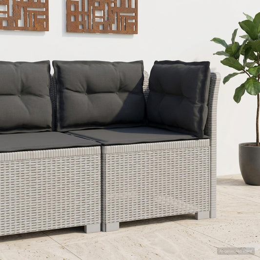 1-Sitzer Garten-Sofa mit Kissen Rattan-Look PP Weiß