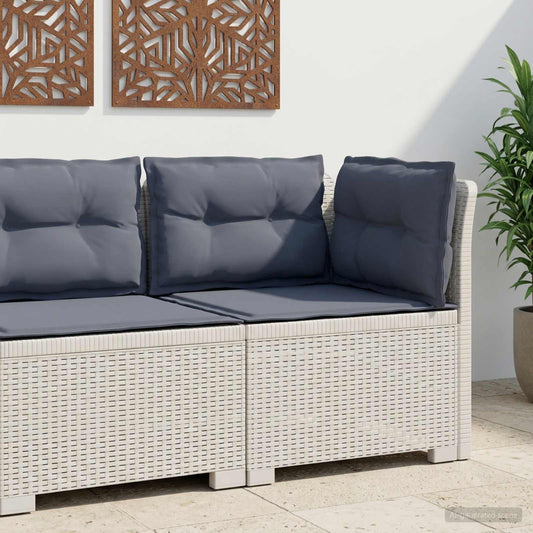 1-Sitzer Garten-Sofa mit Kissen Rattan-Look PP Weiß