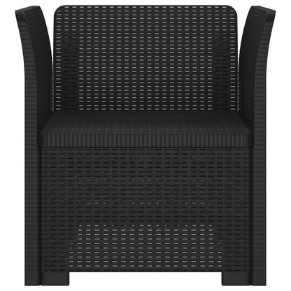 1-Sitzer Sessel Rattan-Look PP Anthrazit