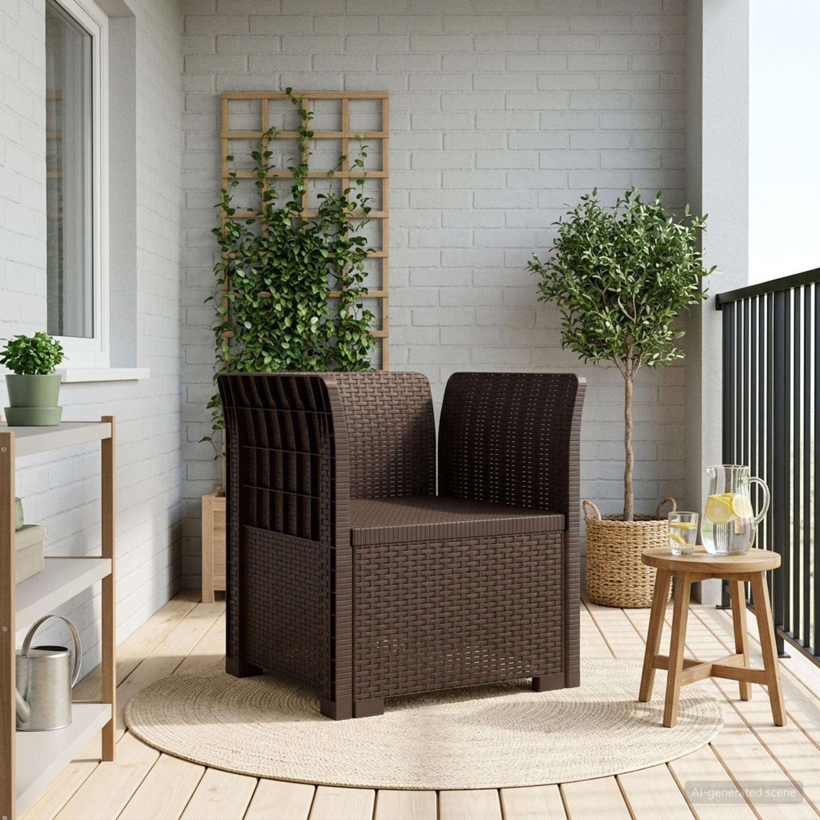 1-Sitzer Sessel Rattan-Look PP Braun