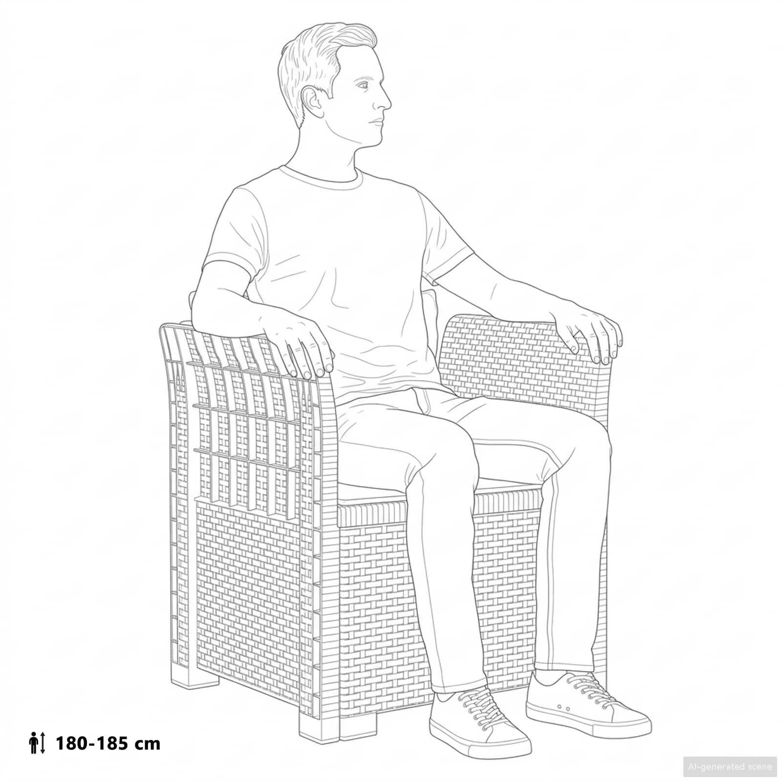 1-Sitzer Sessel Rattan-Look PP Braun