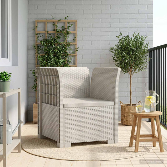 1-Sitzer Sessel Rattan-Look PP Weiß