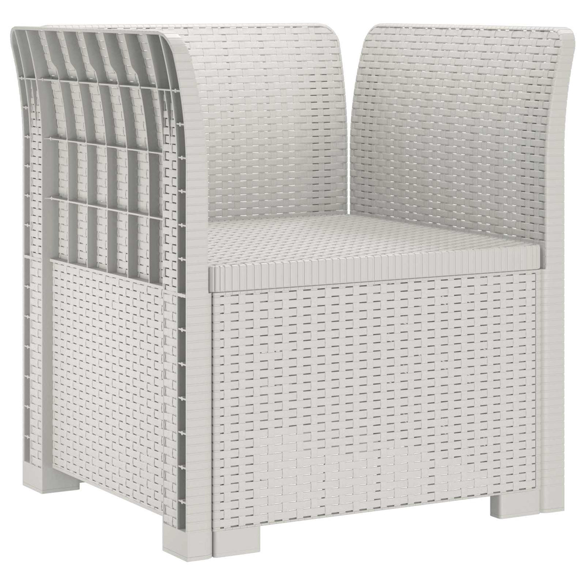 1-Sitzer Sessel Rattan-Look PP Weiß