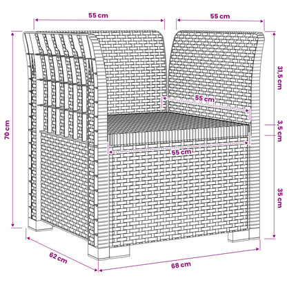 1-Sitzer Sessel Rattan-Look PP Weiß