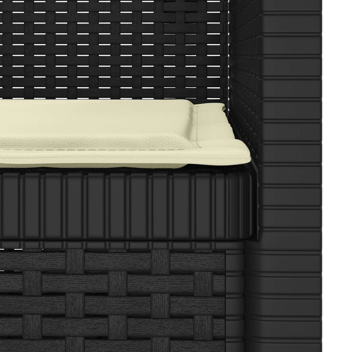 1-Sitzer Sessel mit Kissen Rattan-Look PP Anthrazit