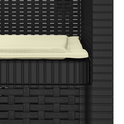 1-Sitzer Sessel mit Kissen Rattan-Look PP Anthrazit