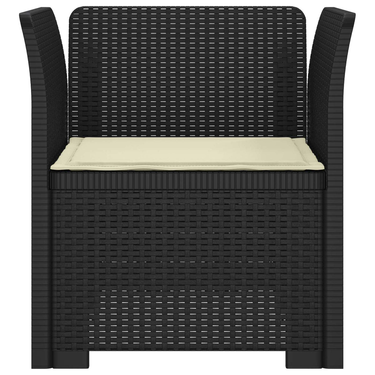 1-Sitzer Sessel mit Kissen Rattan-Look PP Anthrazit