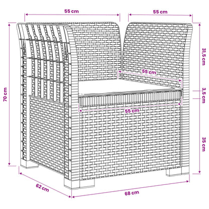 1-Sitzer Sessel mit Kissen Rattan-Look PP Anthrazit