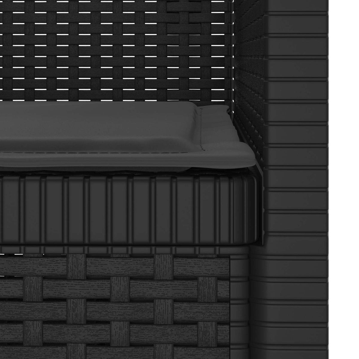 1-Sitzer Sessel mit Kissen Rattan-Look PP Anthrazit