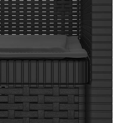 1-Sitzer Sessel mit Kissen Rattan-Look PP Anthrazit