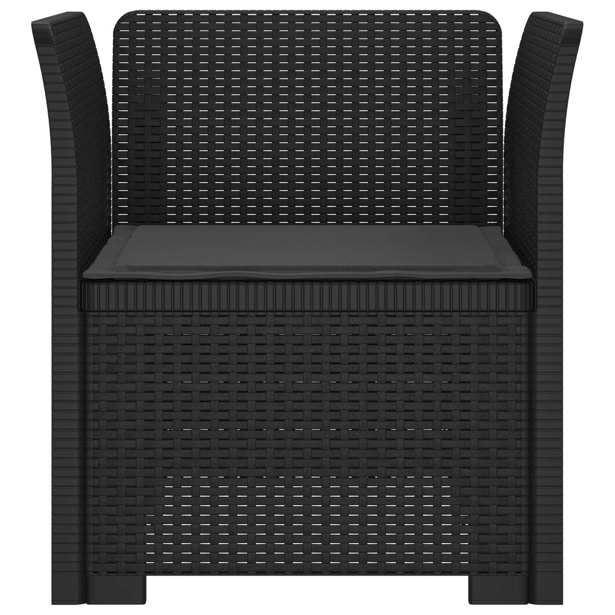 1-Sitzer Sessel mit Kissen Rattan-Look PP Anthrazit