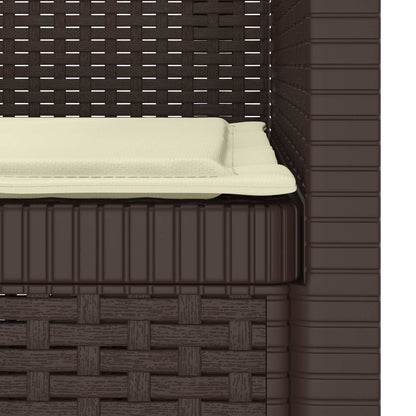 1-Sitzer Sessel mit Kissen Rattan-Look PP Braun