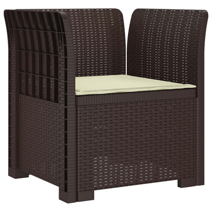 1-Sitzer Sessel mit Kissen Rattan-Look PP Braun