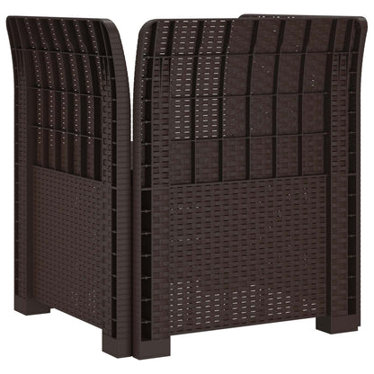 1-Sitzer Sessel mit Kissen Rattan-Look PP Braun