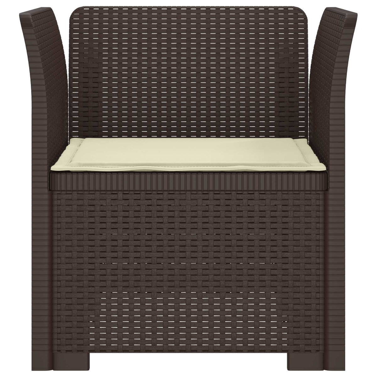 1-Sitzer Sessel mit Kissen Rattan-Look PP Braun