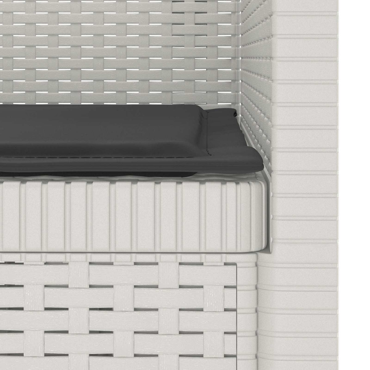 1-Sitzer Sessel mit Kissen Rattan-Look PP Weiß
