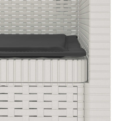 1-Sitzer Sessel mit Kissen Rattan-Look PP Weiß