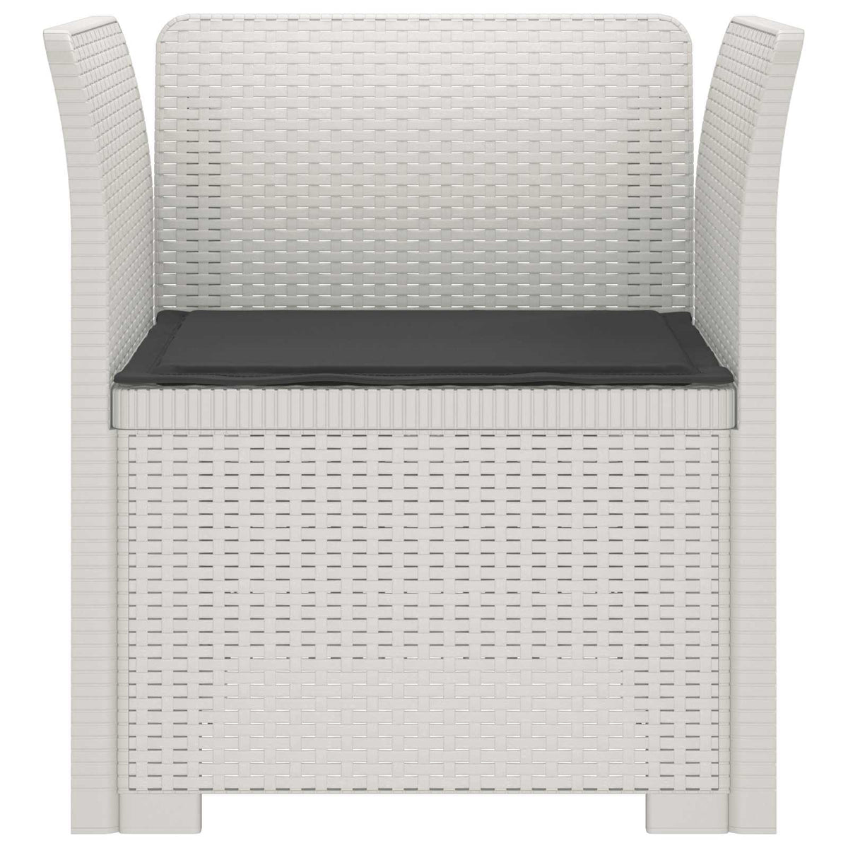 1-Sitzer Sessel mit Kissen Rattan-Look PP Weiß