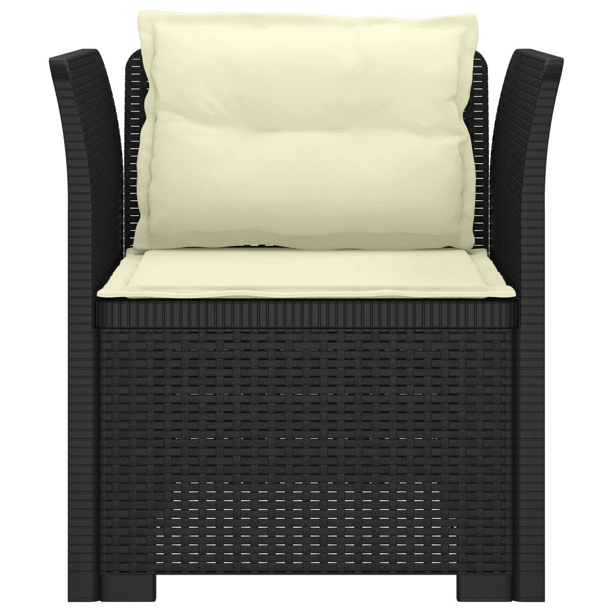 1-Sitzer Sessel mit Kissen Rattan-Look PP Anthrazit