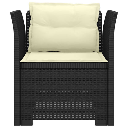 1-Sitzer Sessel mit Kissen Rattan-Look PP Anthrazit