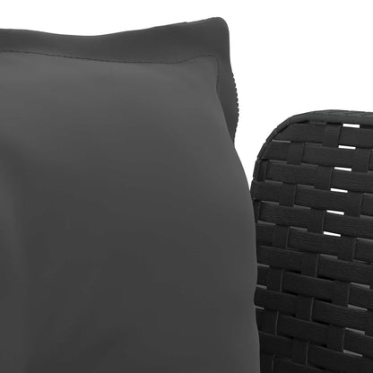 1-Sitzer Sessel mit Kissen Rattan-Look PP Anthrazit