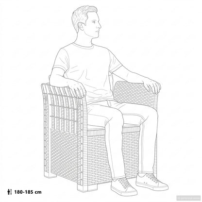 1-Sitzer Sessel mit Kissen Rattan-Look PP Anthrazit