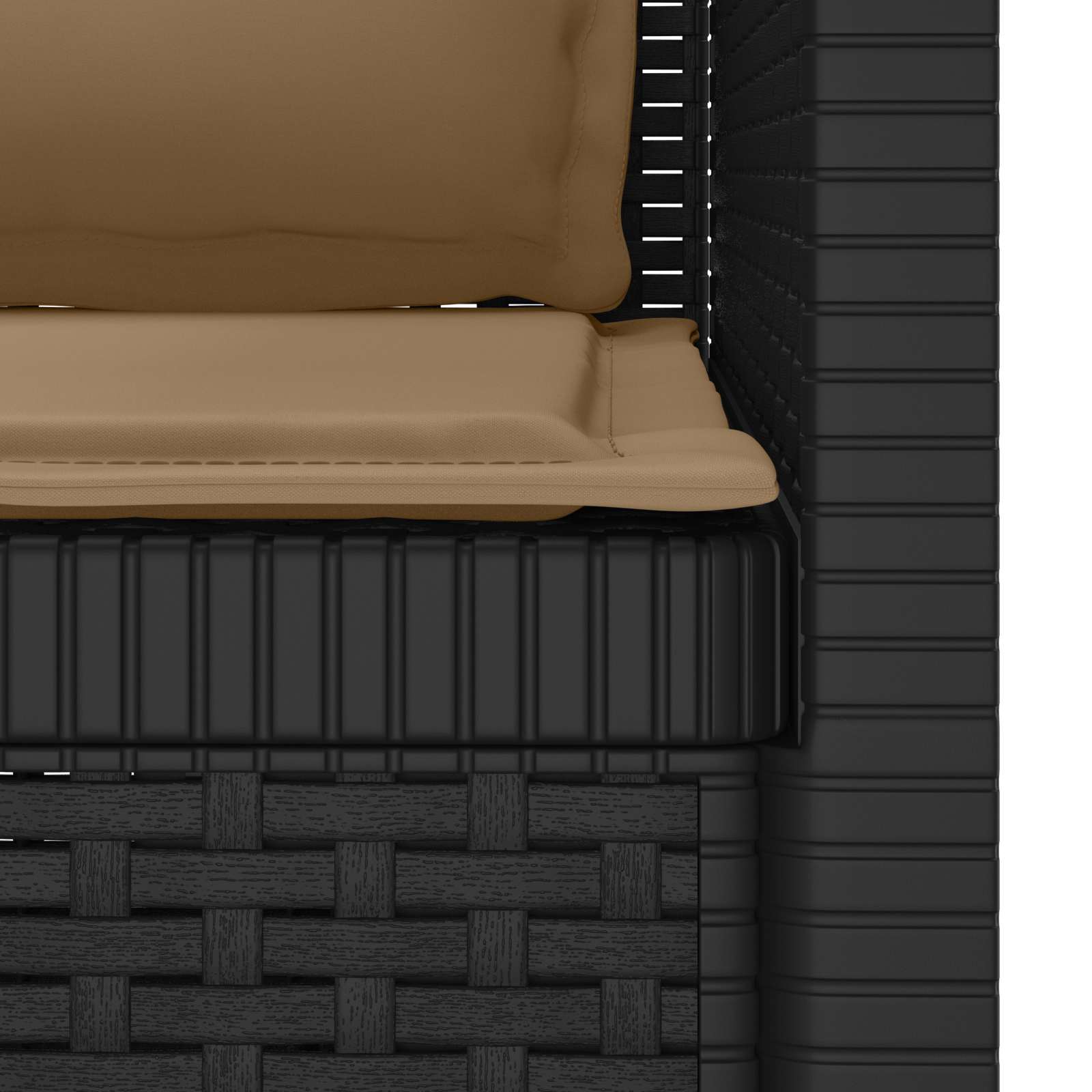 1-Sitzer Sessel mit Kissen Rattan-Look PP Anthrazit
