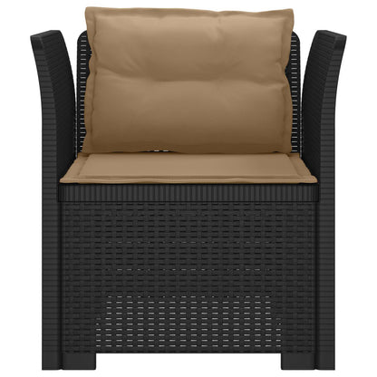 1-Sitzer Sessel mit Kissen Rattan-Look PP Anthrazit