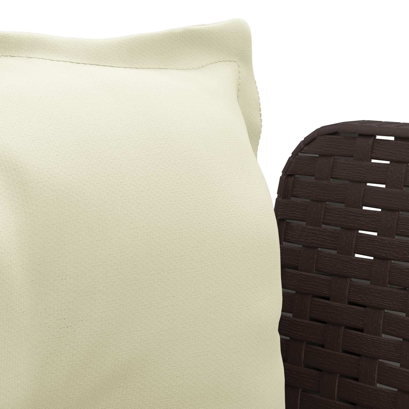 1-Sitzer Sessel mit Kissen Rattan-Look PP Braun