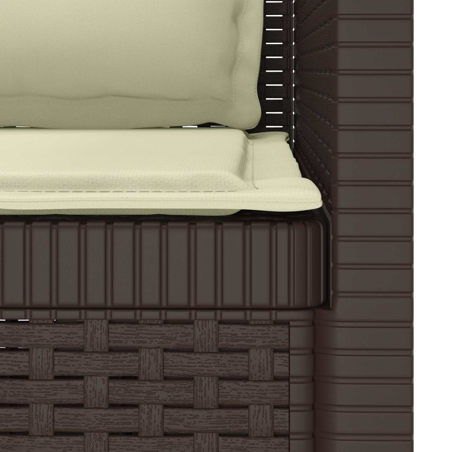 1-Sitzer Sessel mit Kissen Rattan-Look PP Braun
