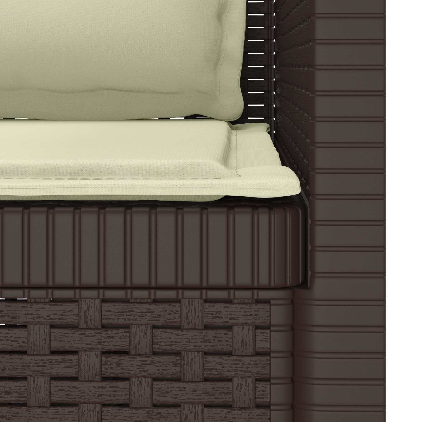 1-Sitzer Sessel mit Kissen Rattan-Look PP Braun