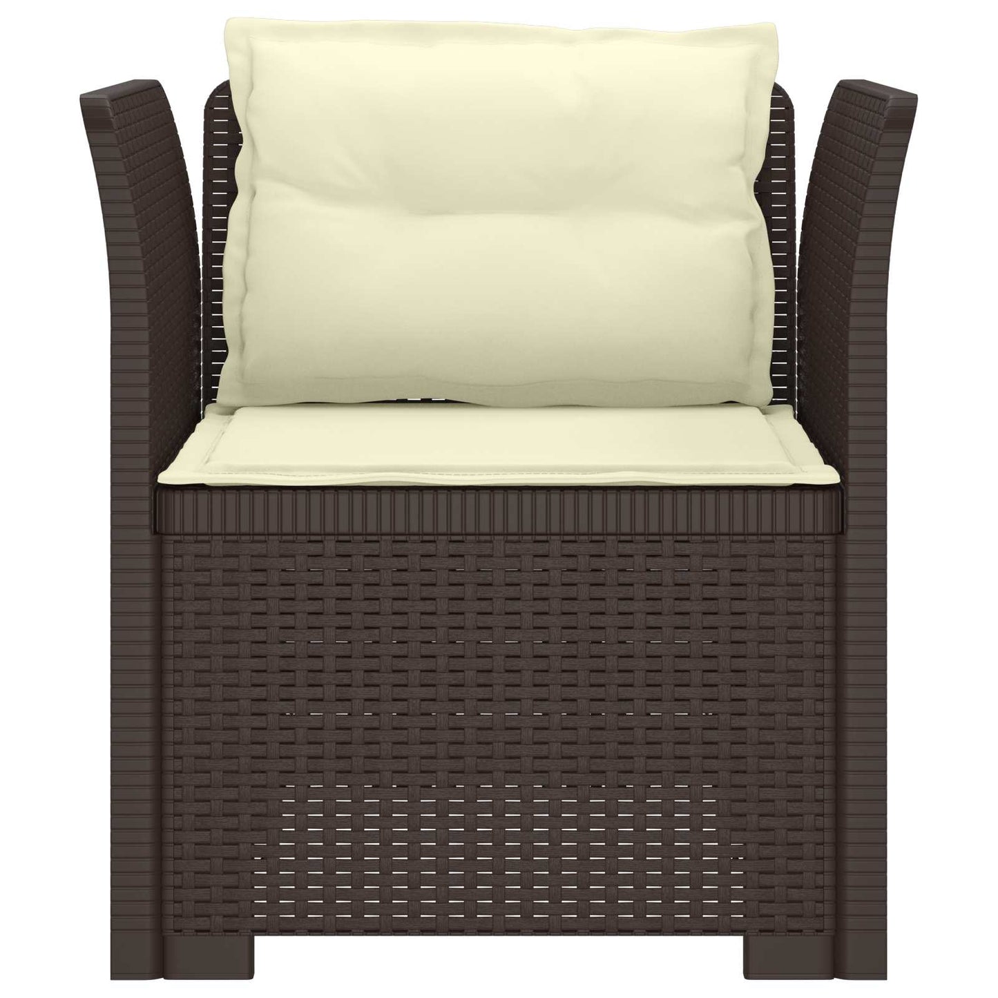 1-Sitzer Sessel mit Kissen Rattan-Look PP Braun