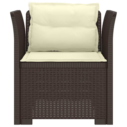 1-Sitzer Sessel mit Kissen Rattan-Look PP Braun