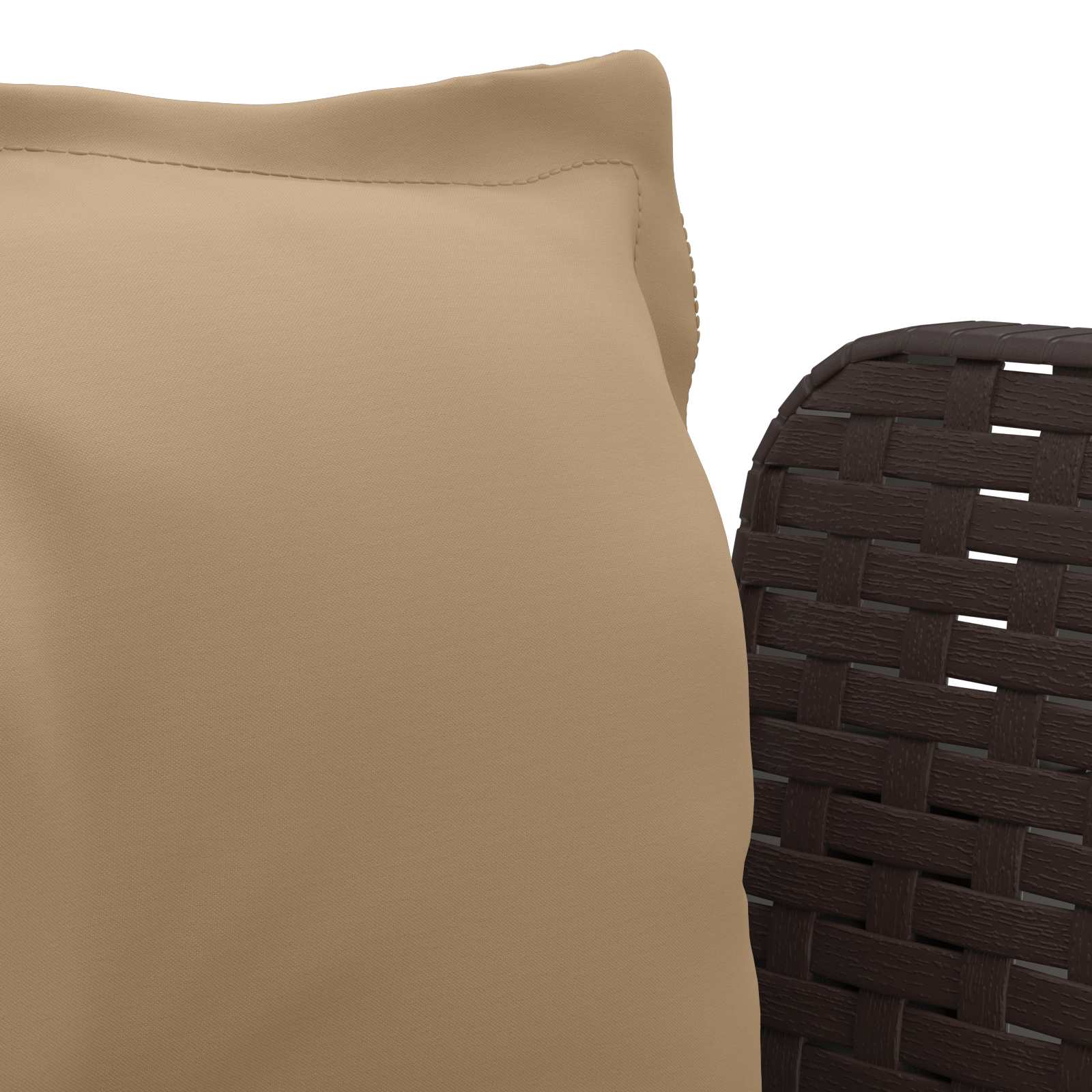 1-Sitzer Sessel mit Kissen Rattan-Look PP Braun
