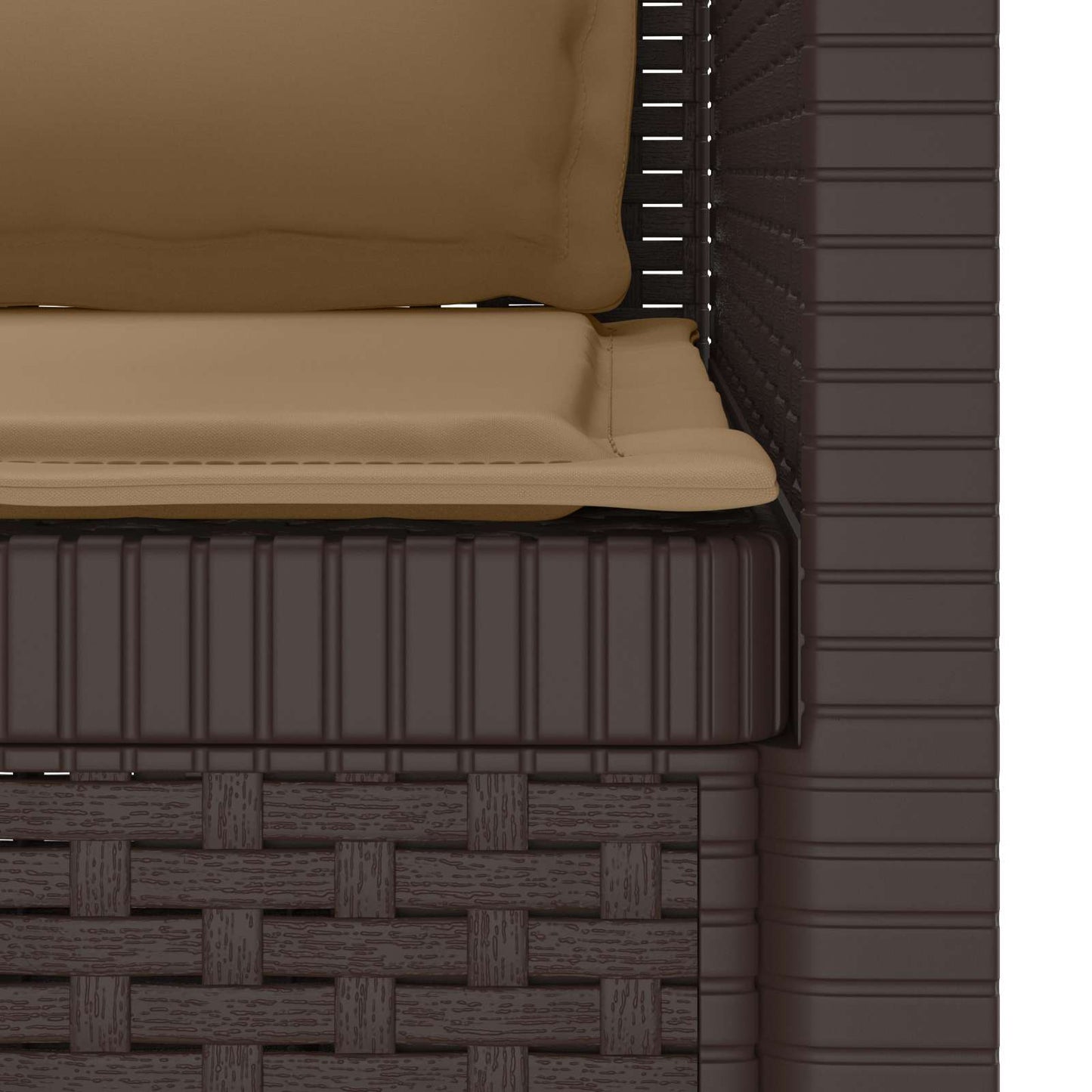 1-Sitzer Sessel mit Kissen Rattan-Look PP Braun