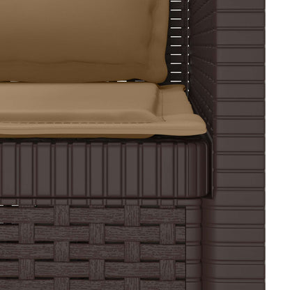 1-Sitzer Sessel mit Kissen Rattan-Look PP Braun