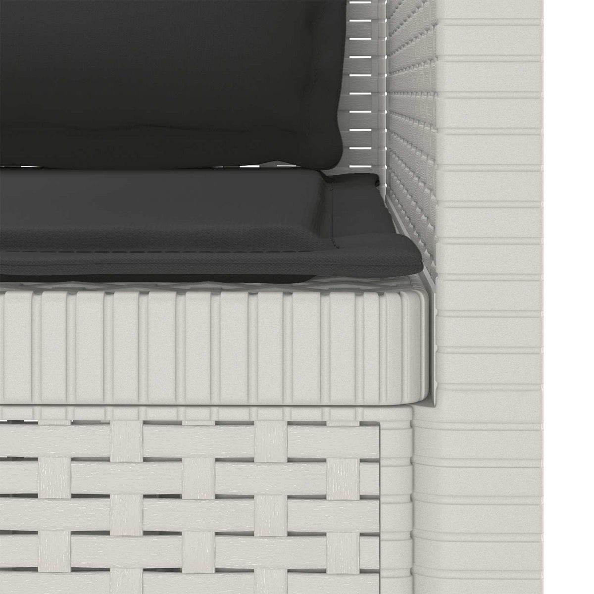 1-Sitzer Sessel mit Kissen Rattan-Look PP Weiß