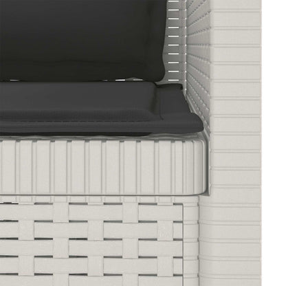 1-Sitzer Sessel mit Kissen Rattan-Look PP Weiß