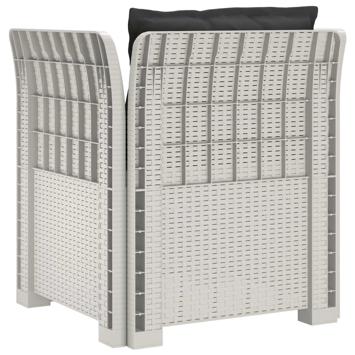 1-Sitzer Sessel mit Kissen Rattan-Look PP Weiß