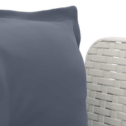 1-Sitzer Sessel mit Kissen Rattan-Look PP Weiß