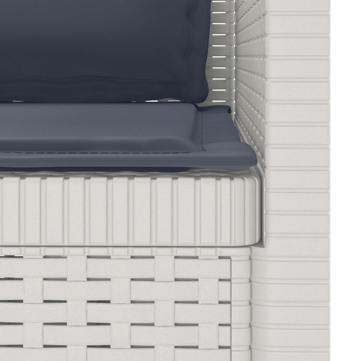 1-Sitzer Sessel mit Kissen Rattan-Look PP Weiß