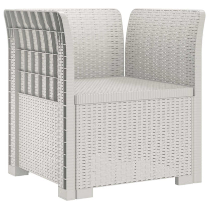 1-Sitzer Sessel mit Kissen Rattan-Look PP Weiß