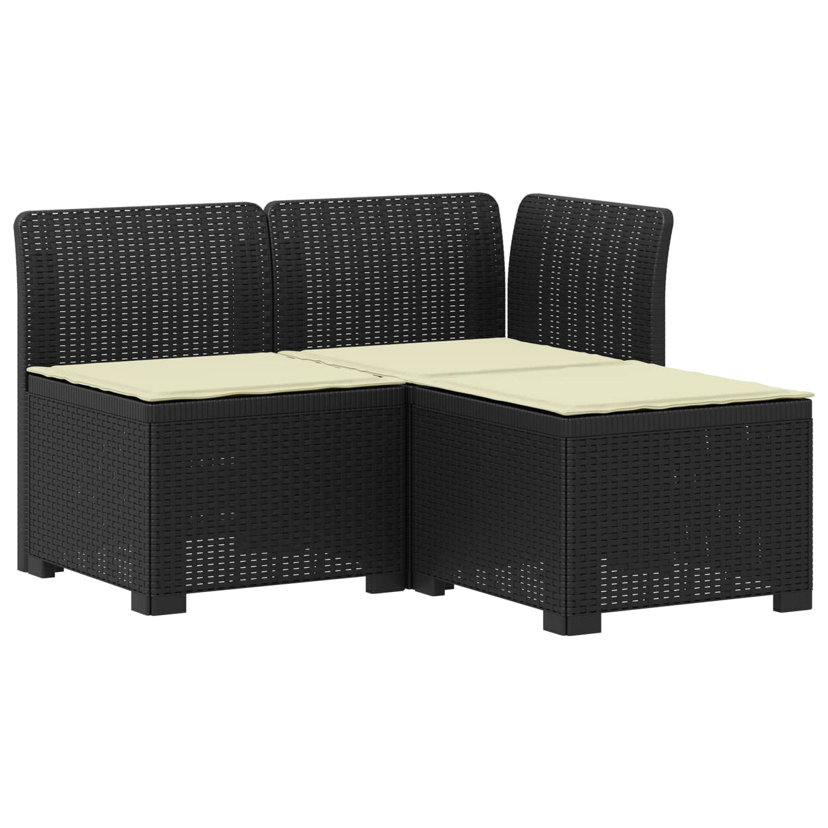 3-Sitzer Garten Sofa mit Kissen Rattan-Look 3-Sitzer PP