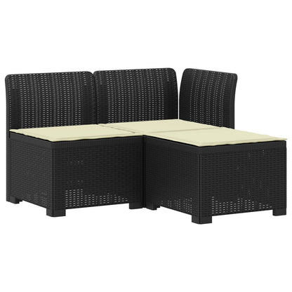 3-Sitzer Garten Sofa mit Kissen Rattan-Look 3-Sitzer PP