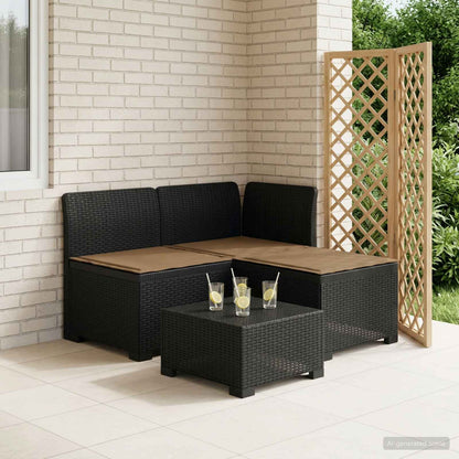 3-Sitzer Garten Sofa mit Kissen Rattan-Look 3-Sitzer PP