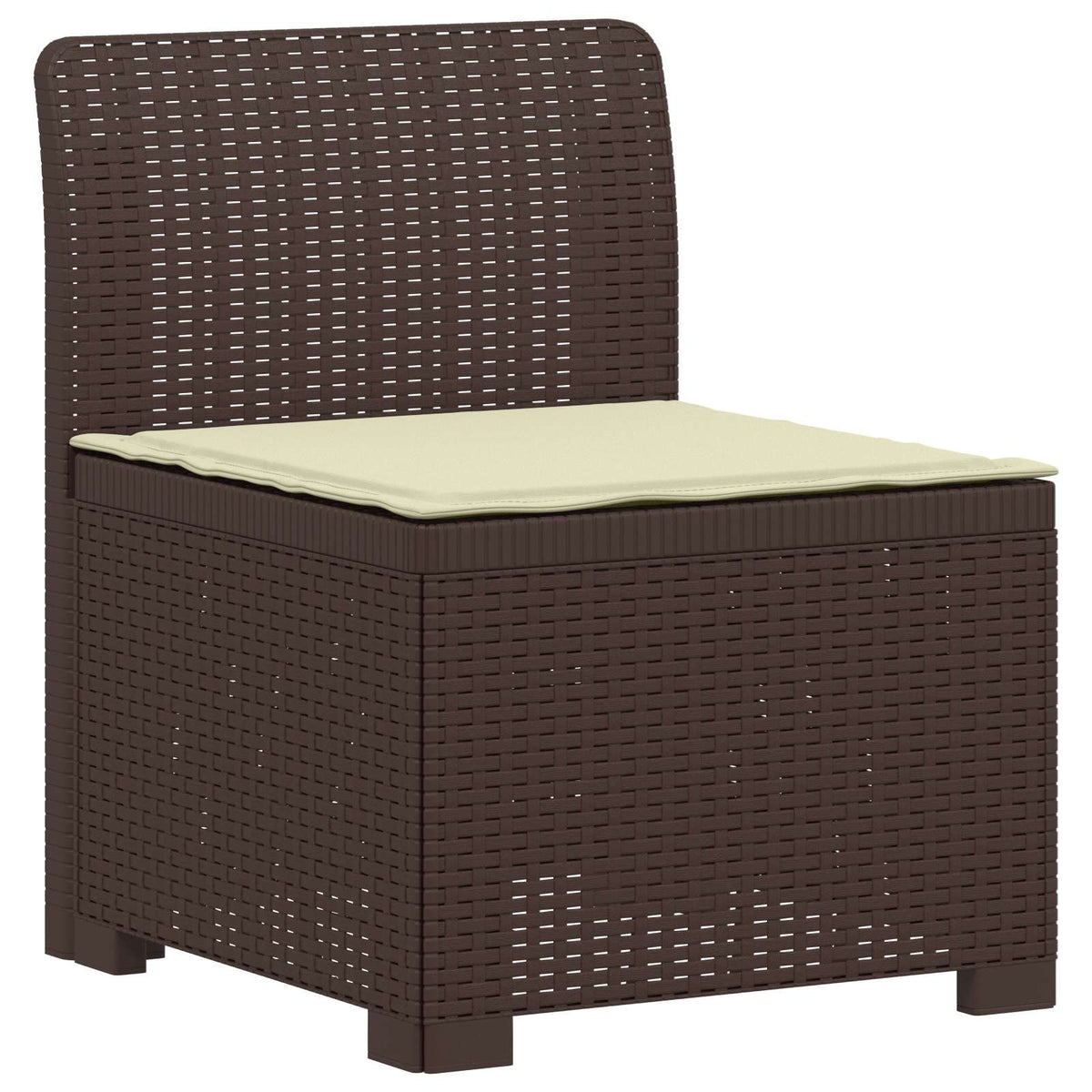 3-Sitzer Garten Sofa mit Kissen Rattan-Look 3-Sitzer PP Braun
