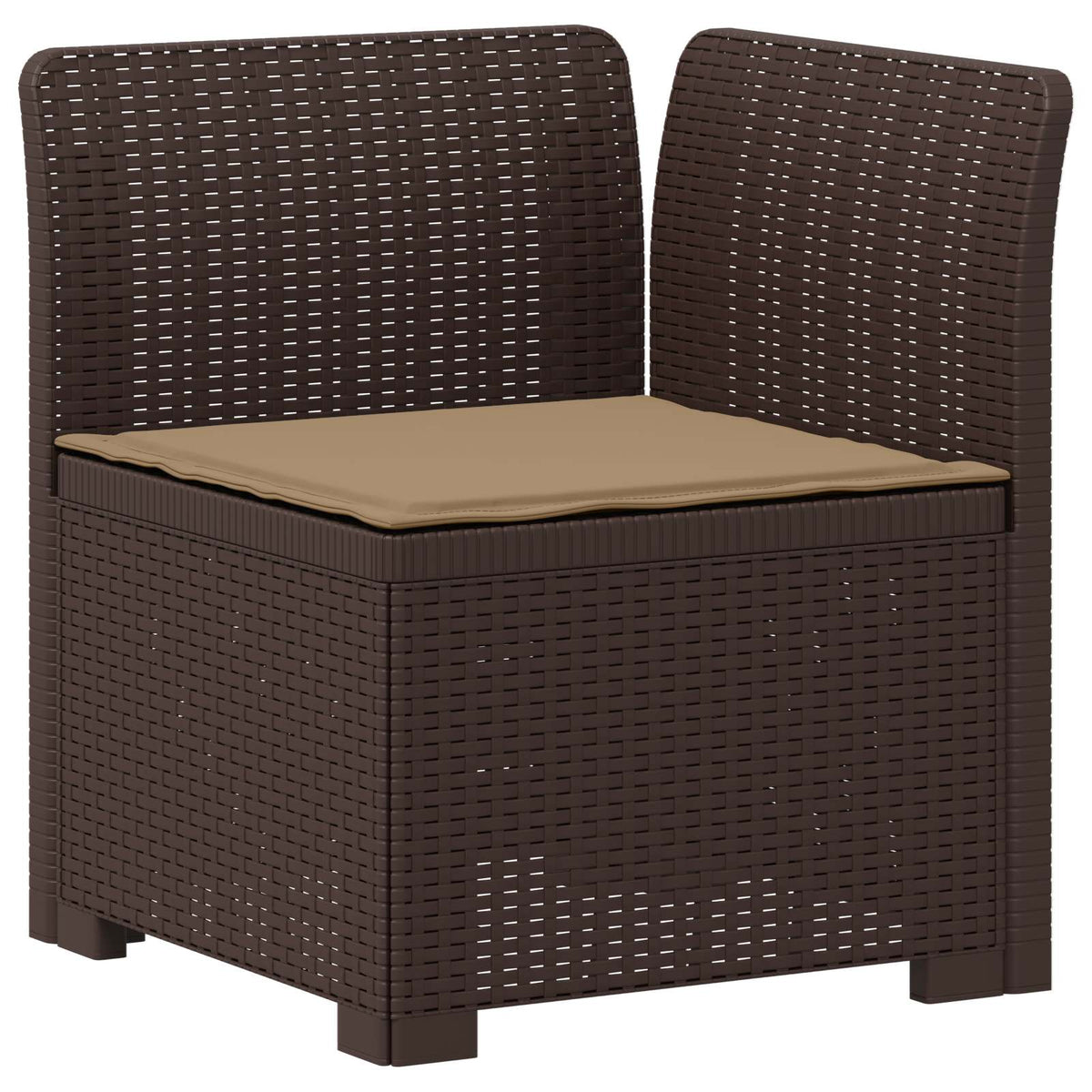 3-Sitzer Garten Sofa mit Kissen Rattan-Look 3-Sitzer PP Braun