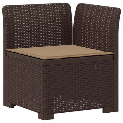 3-Sitzer Garten Sofa mit Kissen Rattan-Look 3-Sitzer PP Braun